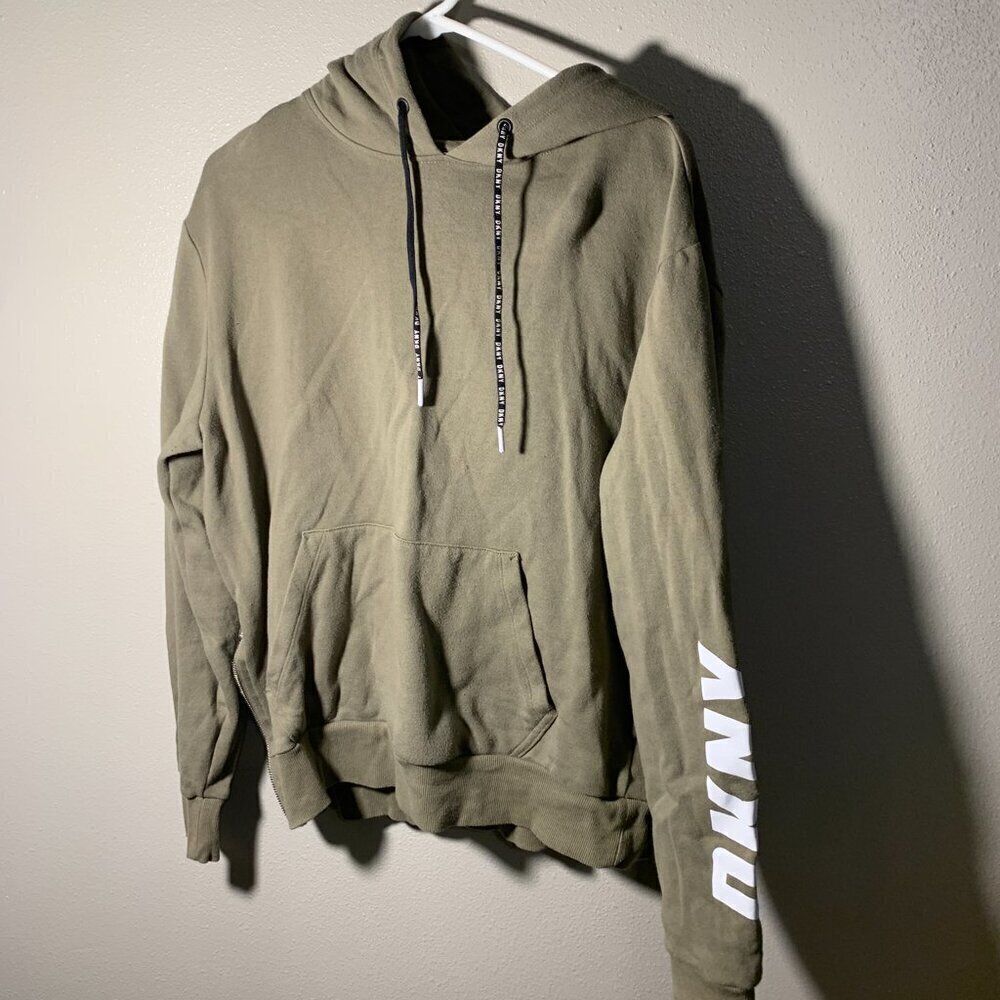 DKNY Olive green hoodie with zip side - Picture 11 of 11